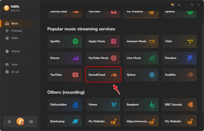 select soundcloud