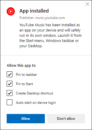 allow youtube music installation