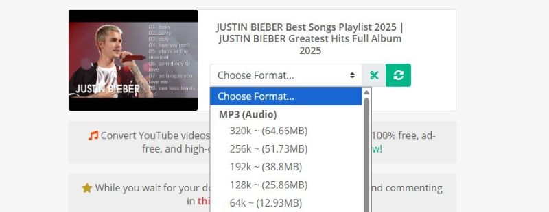 choose format