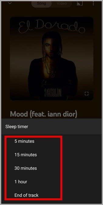 choose time of a time sleeper on android