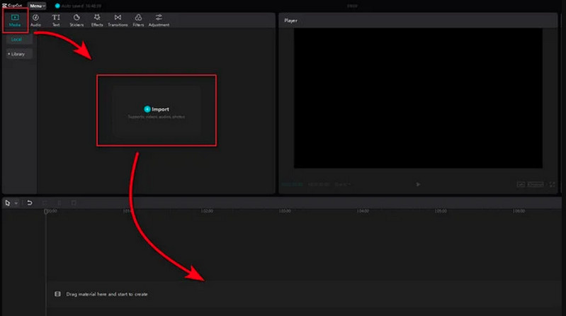 import local audio to capcut