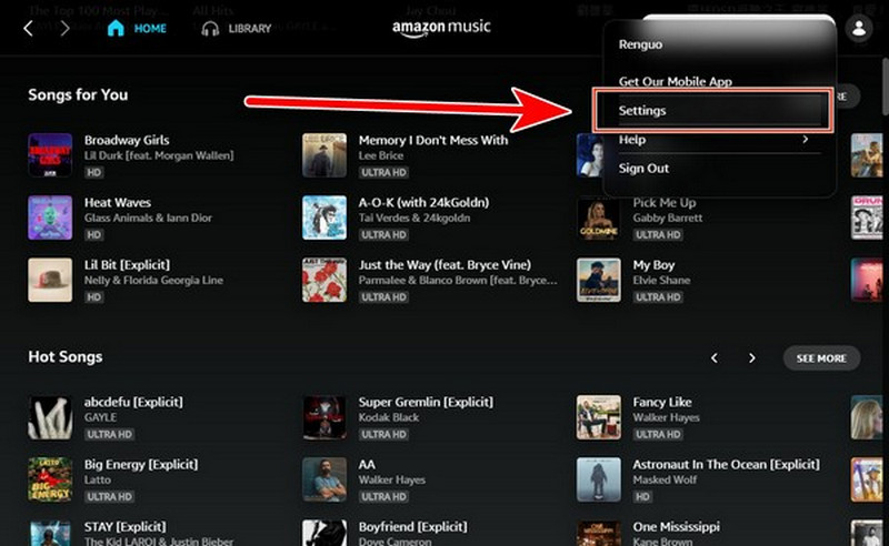 import youtube music playlist to amazon music settings