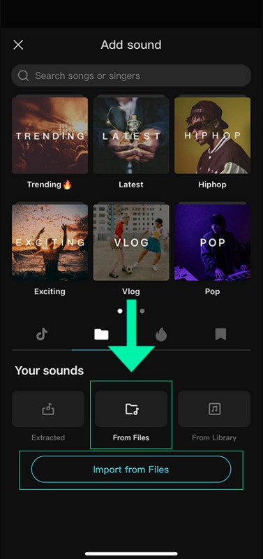 import youtube music to capcut app