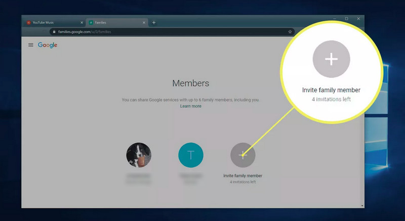 invite youtube family membership