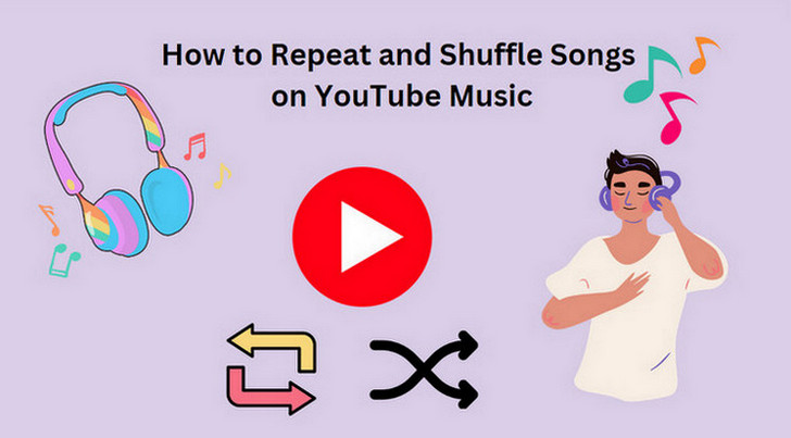 repeat and shuffle songs on youtube music