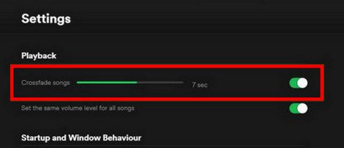 spotify crossfade songs