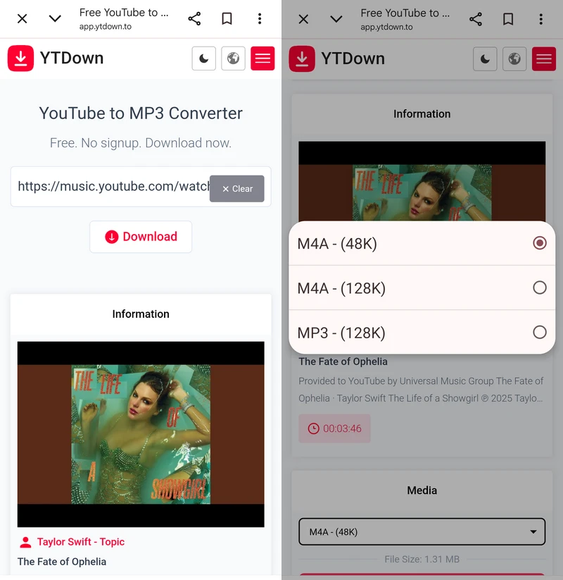 ytdown online youtube downloader for android