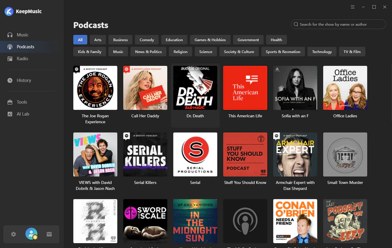 KeepMusic podcast downloader