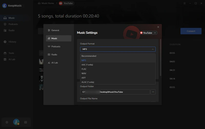 customize download settings