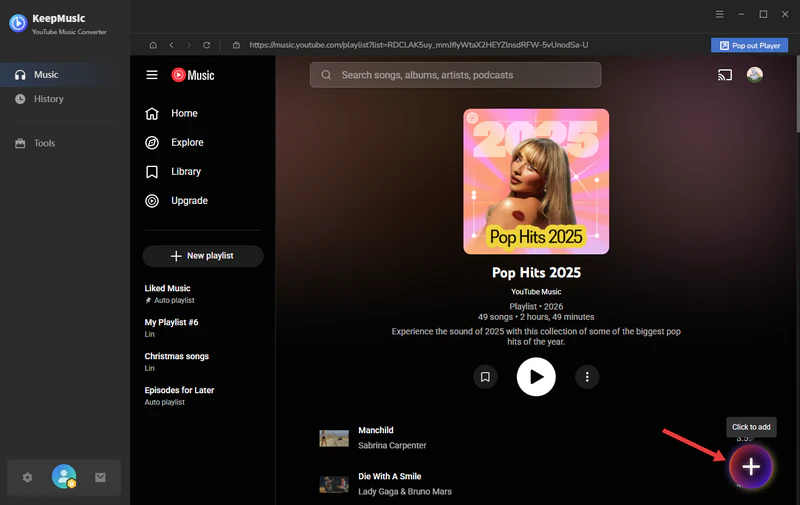 Add YouTube Music to keepmusic